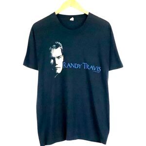 Vintage 1988 Randy Travis T Shirt Black Size XL Screen Stars Brand